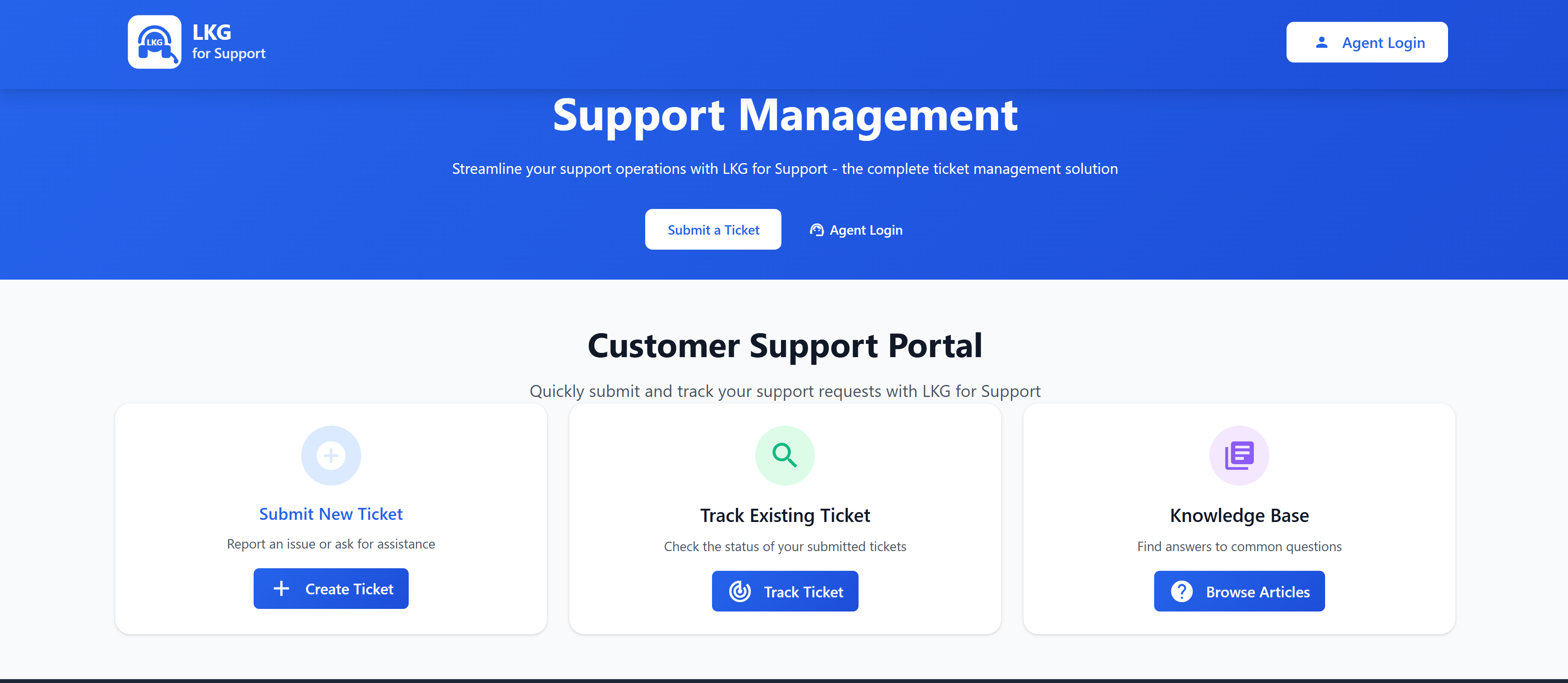 LKG for Support - Enterprise Support Ticket Management